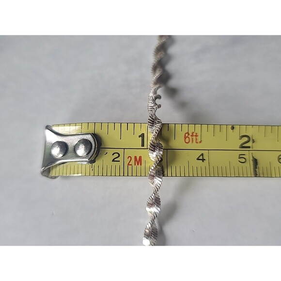 Italy 925 Sterling Silver Twisted Chain Necklace Vintage - Picture 8 of 10